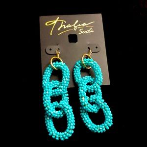 Aqua link earrings